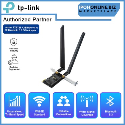 TP-LINK Archer TXE72E AXE5400 Wi-Fi 6E Bluetooth 5.3 PCIe Adapter